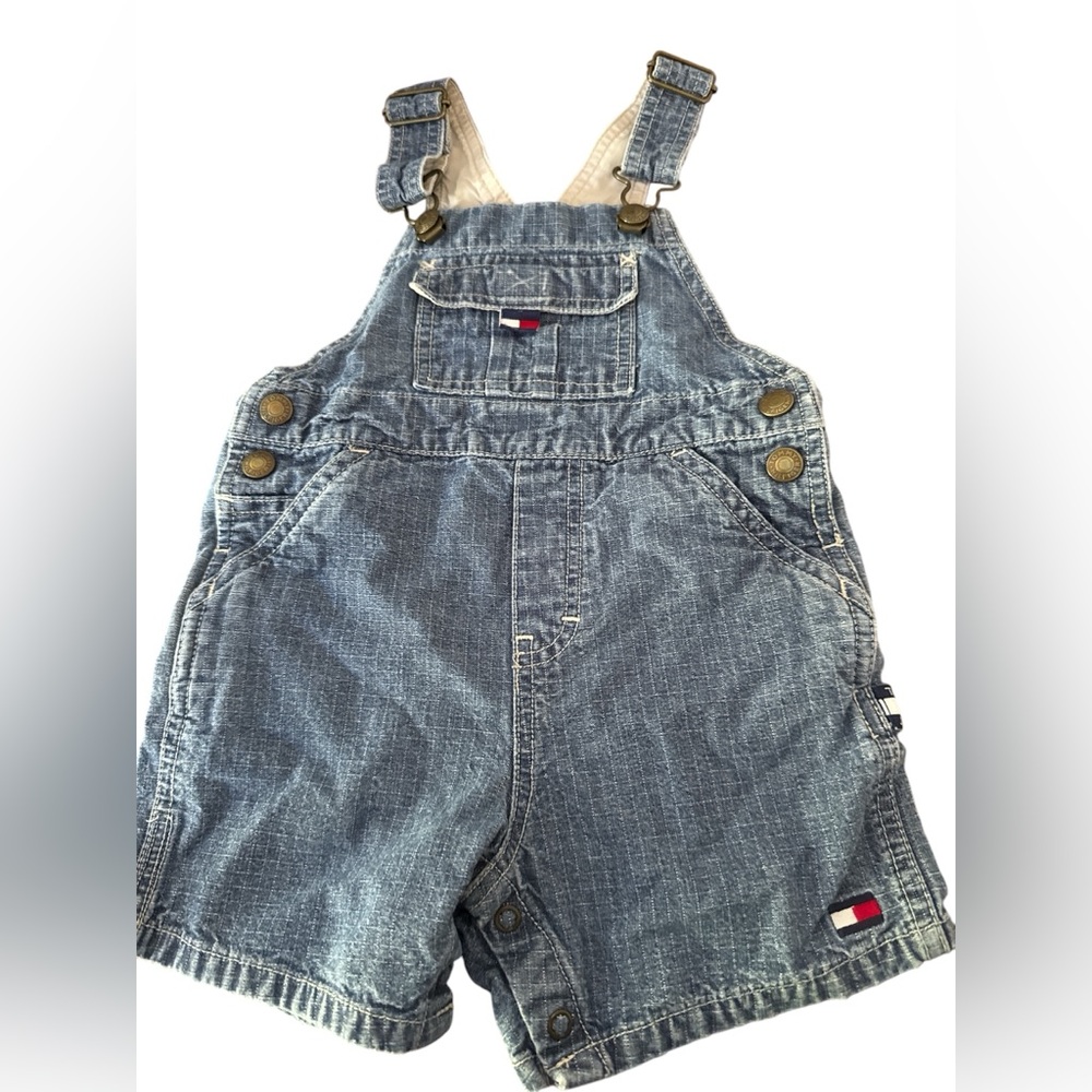 Tommy Hilfiger Denim with white square print overall shorts
